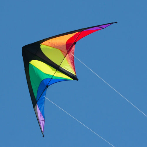 CIM Lenkdrachen Power Hawk Rainbow Drachen 155cmx75cm inkl. Steuerleinen