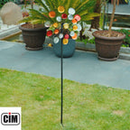 CIM Doppelwindrad Windräder Windspiel Garten Metall bunt Gartenstecker Design
