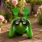 🪴 Metall Frosch mit Fernglas 🐸 Gartenfigur Deko Garten Terrasse Balkon Figur