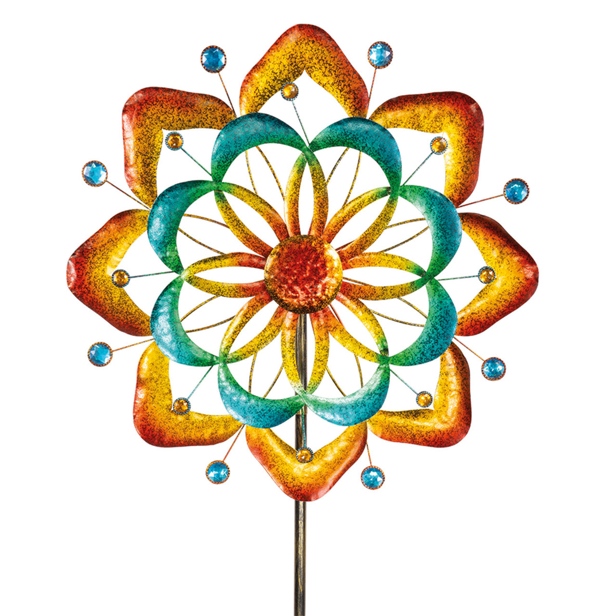 Windrad Metall Windspiel Kine Spinner  FLOWER Metallwindrad Deko Gartenstecker