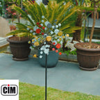 CIM Doppelwindrad Windräder Windspiel Garten Metall bunt Gartenstecker Design