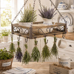 Hängekorb KRÄUTERKRONE 60cm BRAUN Blumen- Topfhänger Wursthänger Küchenhänger