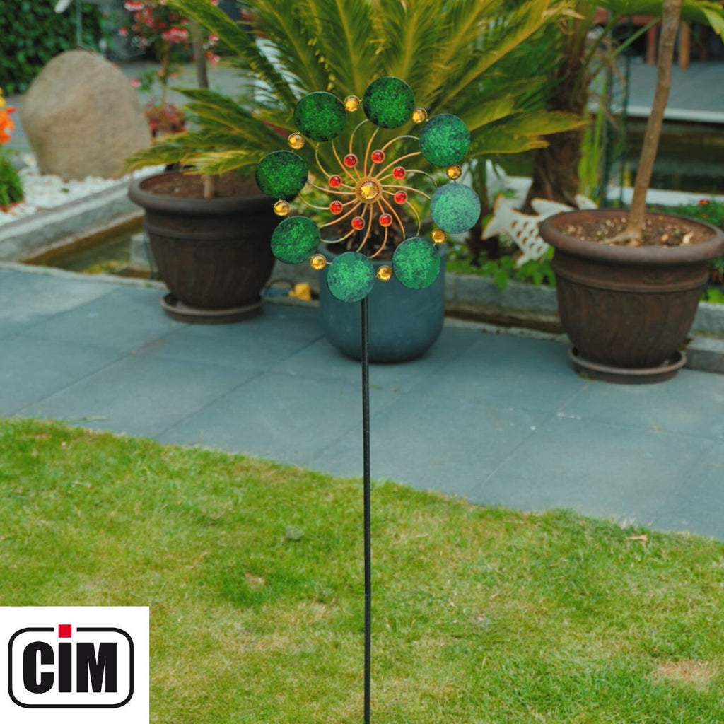 CIM Metall Windrad Exotic Flower Samoa Ø34cm Höhe:122cm Dekoration Garten