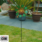 CIM Metall Windrad Exotic Flower Samoa Ø34cm Höhe:122cm Dekoration Garten