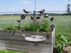 Vogeltränke Vogelbad Futterstelle zum Hängen, Herz Shabby Chic Metall Gartendeko