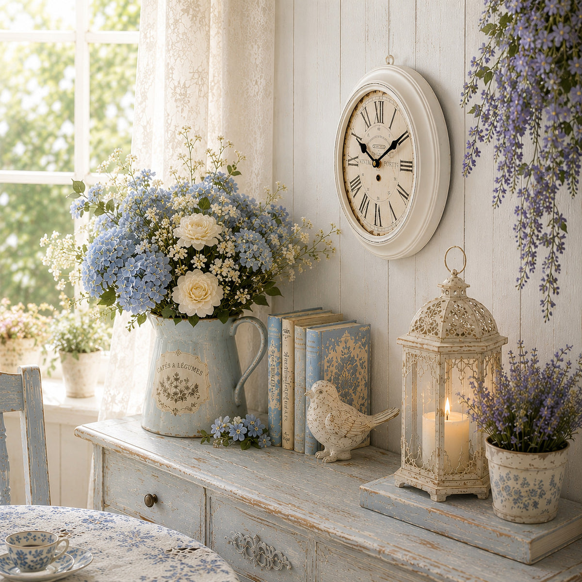 NEU & OVP  Wanduhr Shabby Chic antikweiß – Landhausstil –Vintage PORT