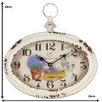 romantische Wanduhr Lavendel oval Nostalgisch Deko shabby chic Geschenkidee