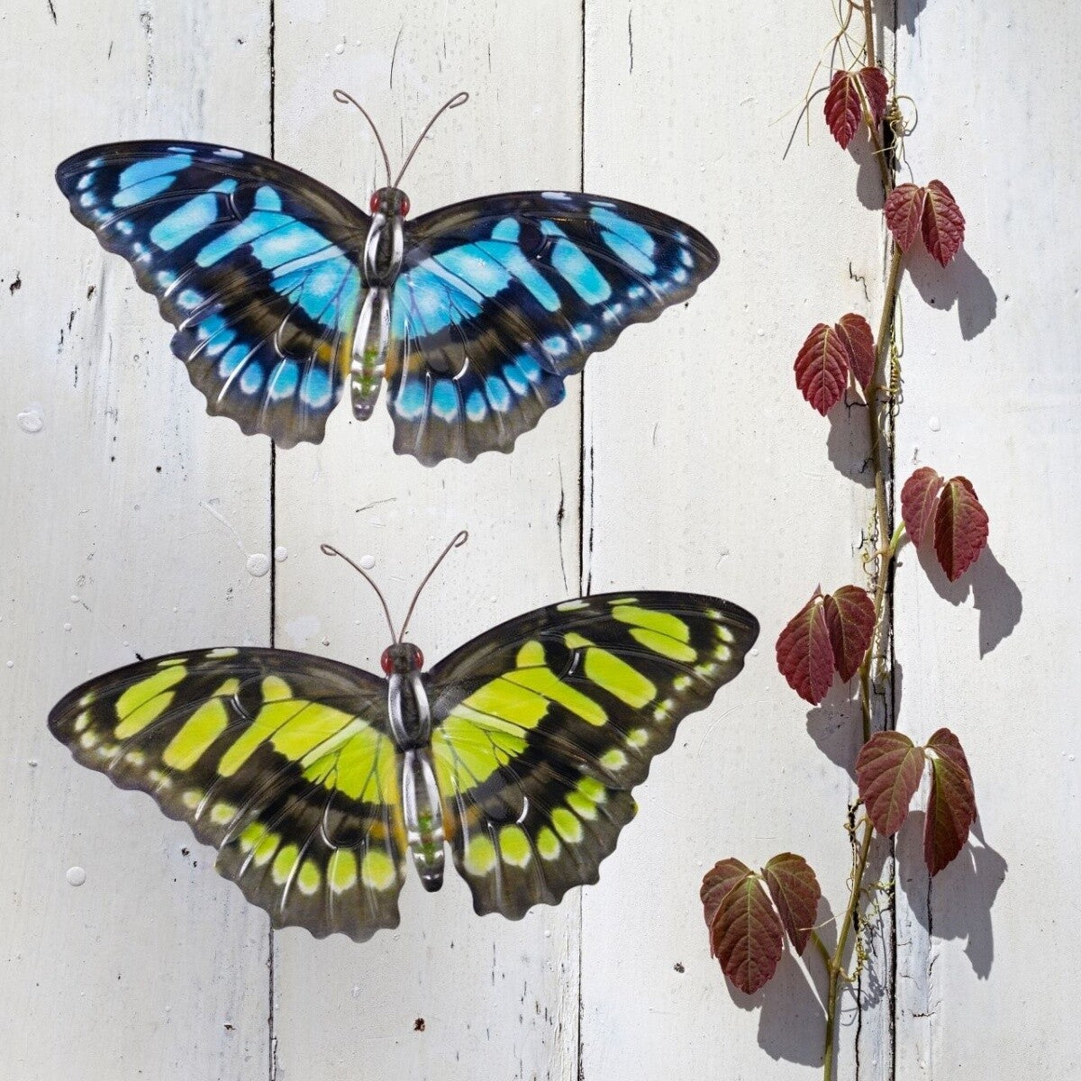CIM Metall Wanddeko Schmetterling 2er-Set Green/BlueTiger Wandbild Geschenk Deko