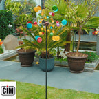 CIM Doppelwindrad Windräder Windspiel Garten Metall bunt Gartenstecker Design
