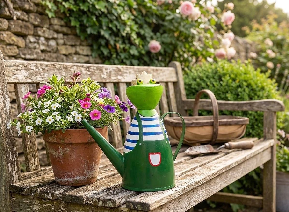 🐸 Lustige Froschkönig Gießkanne Frosch Figur Gartendeko Blickfang Geschenkidee
