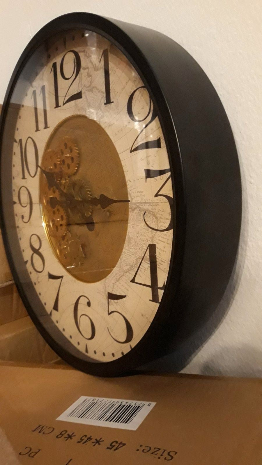 Clayre & Eef Wanduhr Zahnraduhr Metall Glas 49cm Vintage Neu OVP Nostalgisch