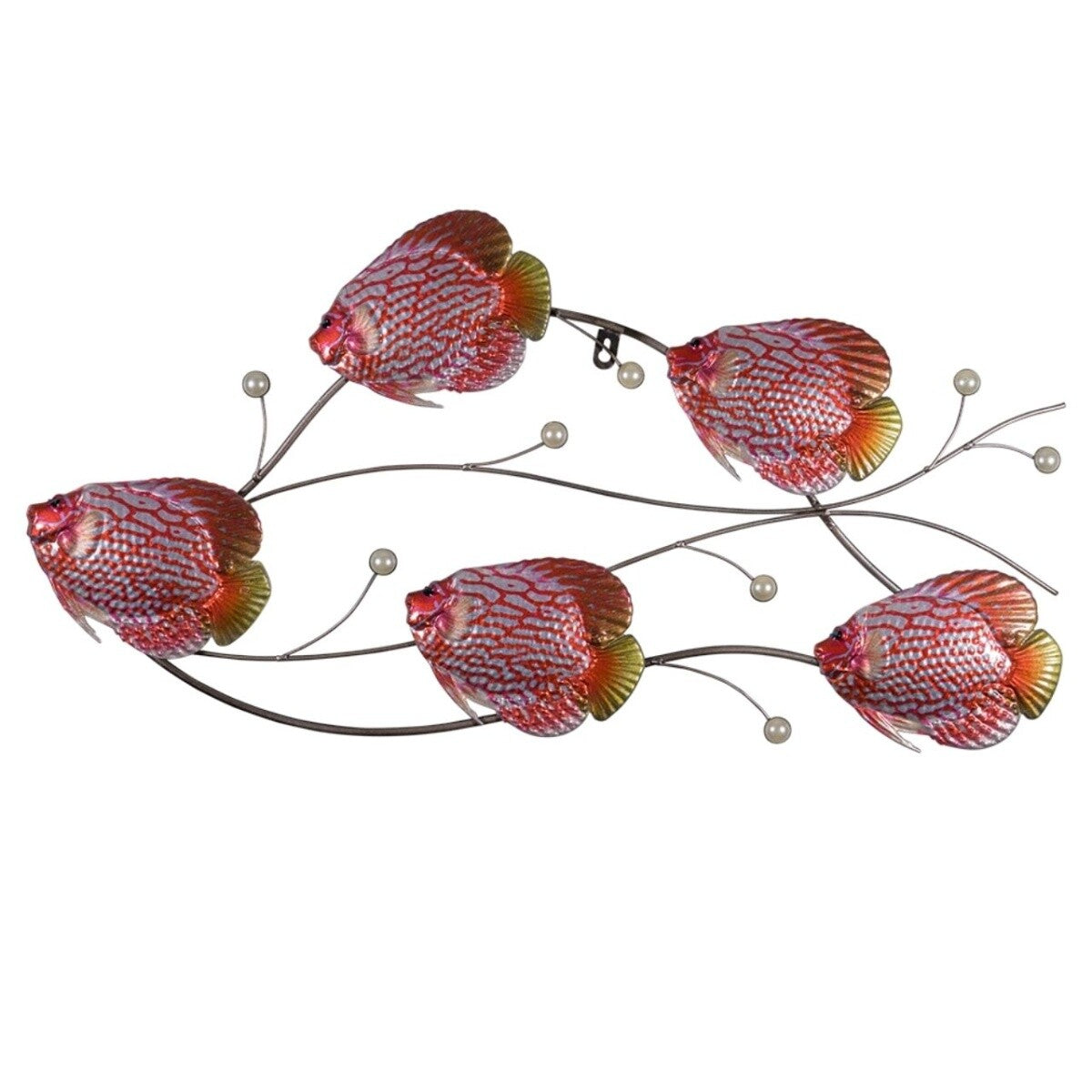 CIM Metall Wand Deko RED SEA Fish 72cmx37cmx3cm 3D Wandbild Wandschmuck