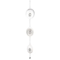 CIM Edelstahl Deko Windspiel Mirror Crystal Triple Oval Metall Balkon Garten