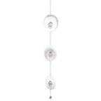 CIM Edelstahl Deko Windspiel Mirror Crystal Triple Oval Metall Balkon Garten