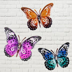 CIM Metall Wanddeko Schmetterling 3er-Set Speckled Wandbild Geschenk Deko