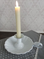Shabby  Kerzenständer Kerzenhalter Kerzenleuchter Kammerleuchter, Emaille Weiß
