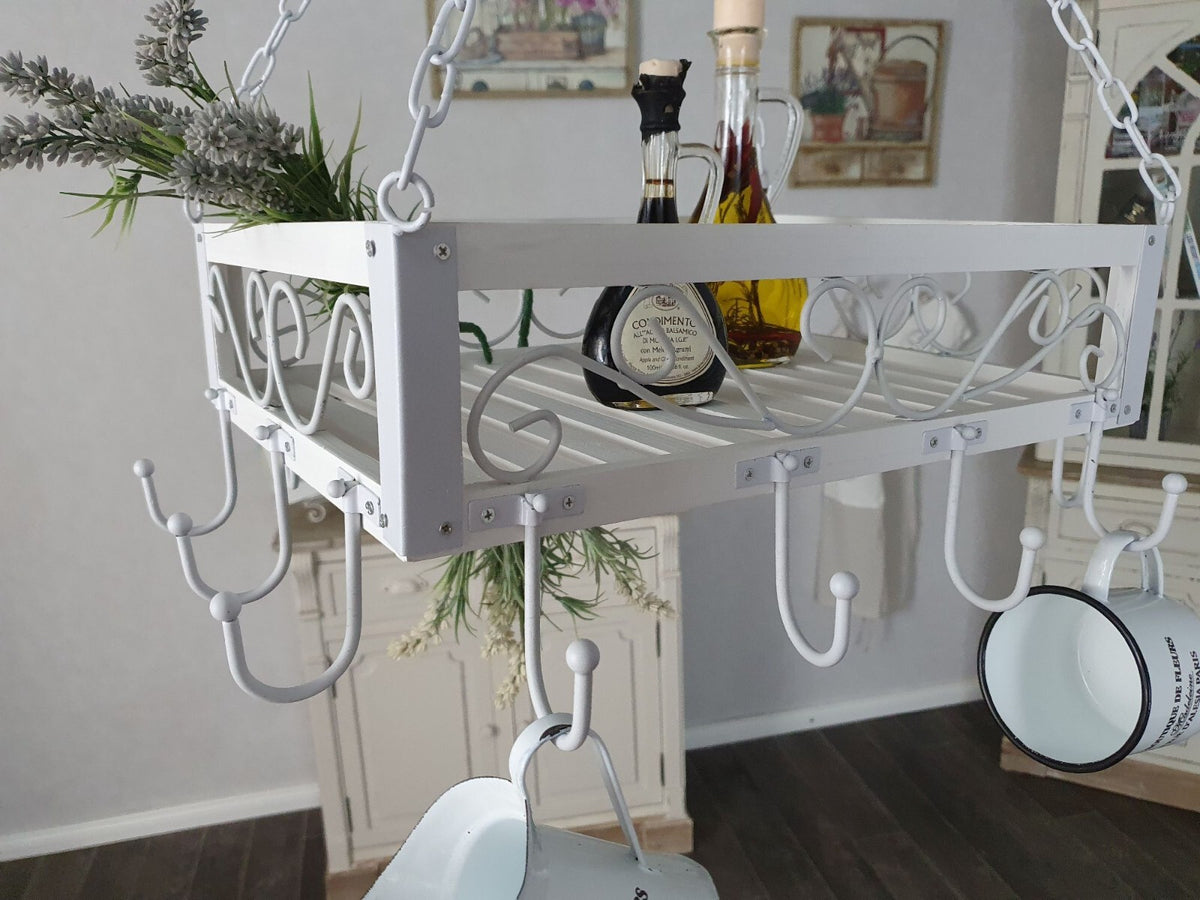 Hängekorb KRÄUTERKRONE 60cm BRAUN Blumen- Topfhänger Wursthänger Küchenhänger