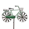 CIM Metall Gartenstecker Windrad Bicycle City Bike wetterfest Antik-Effekt Deko