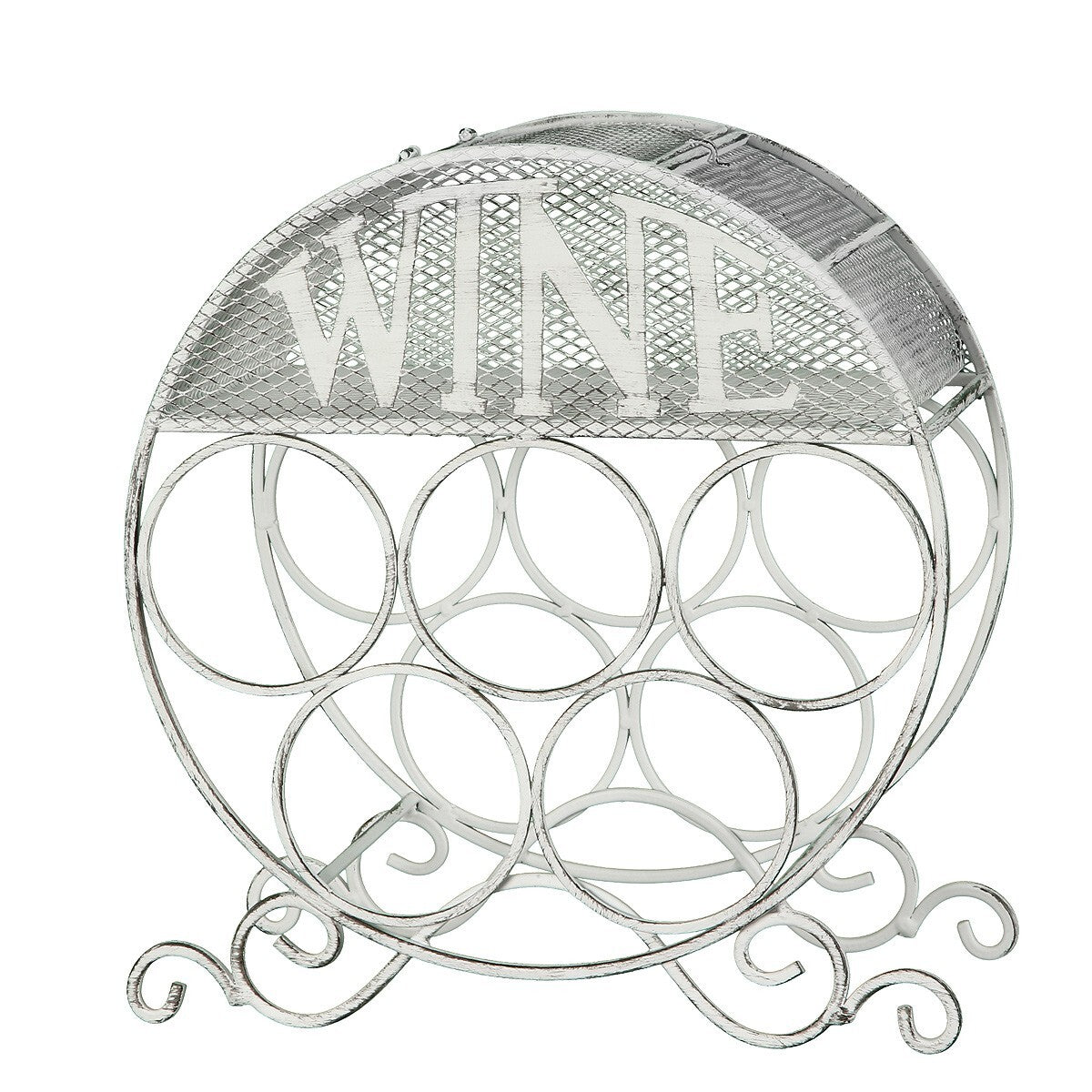 Elegantes Weinregal Antikweiß Shabby Chic Landhaus 5 Flaschen Aufbewahren NEU