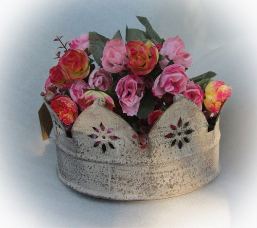 ArtFerro PflanzKrone Antiklook Vintage Landhaus shabby Blumentopf Geschenkidee