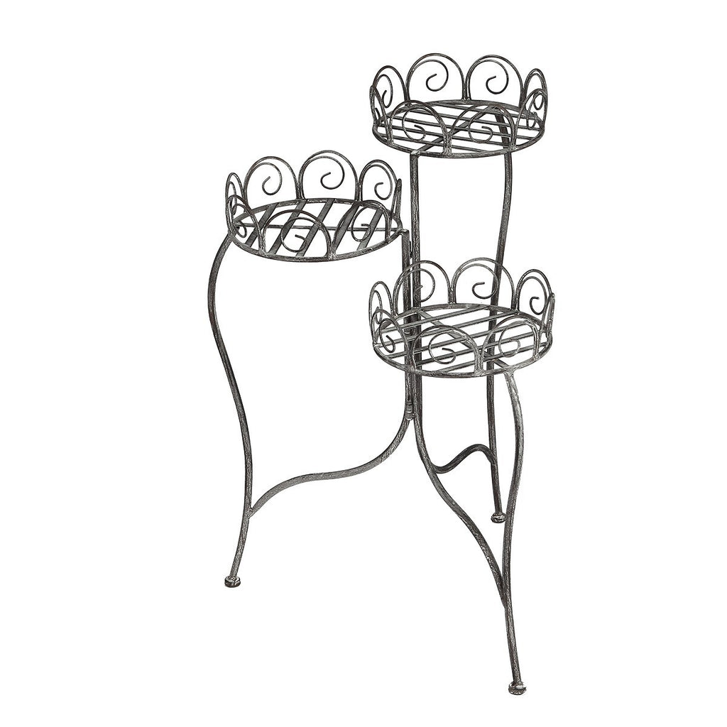 Gartentisch Blumenständer antikgrau Blumentisch BEISTELLTISCH  Metall 70cm H