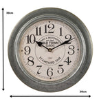 OLD TOWN Wanduhr Metall Glas 30cm Landhaus Vintage Antik Look Neu