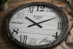 Wanduhr xxl  PARIS Holz Vintage Shabby Nostalgisch Wohnzimmeruhr Loft ø 60cm