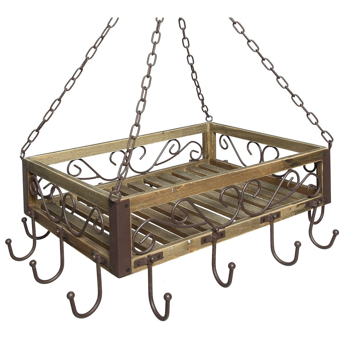 Hängekorb KRÄUTERKRONE 60cm BRAUN Blumen- Topfhänger Wursthänger Küchenhänger