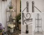 Nostalgisches Eckregal Metall 65cm Landhaus Regal f.Küche,Bad,Flur Blumenständer
