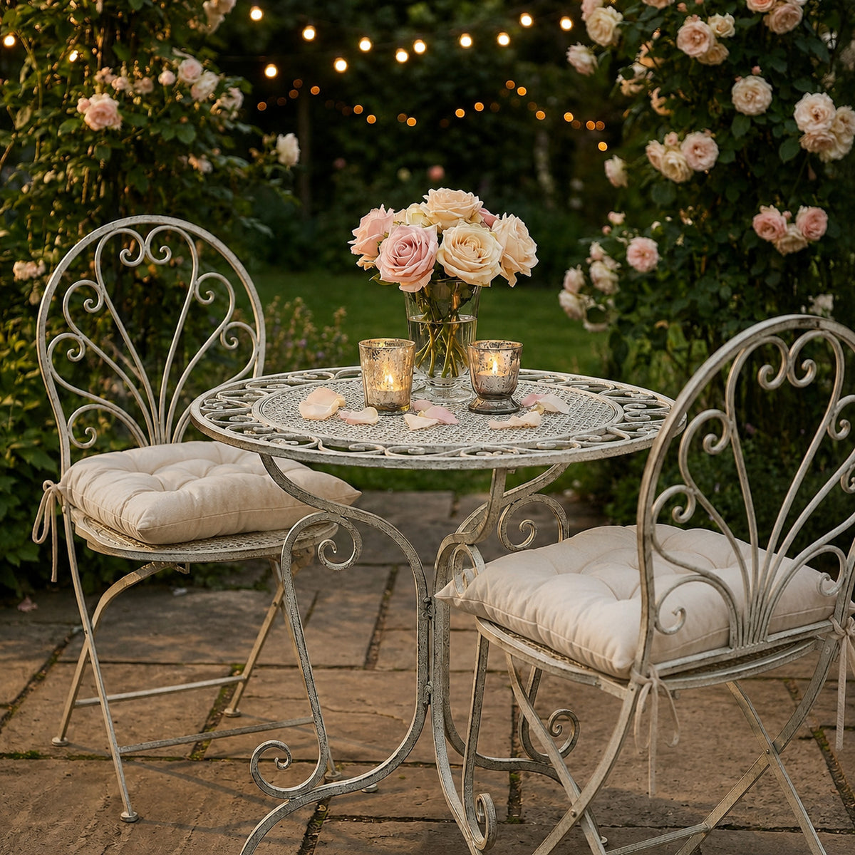 ✨ Gartentisch mit 2 Stühlen 3tlg Bistro Set Schmiedeeisen Gartenmöbel Vintage