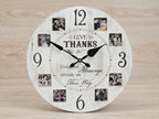 ⏰Wanduhr 40cm THANKS MDF Küchenuhr Landhaus, für eigene Fotos, Geschenkidee