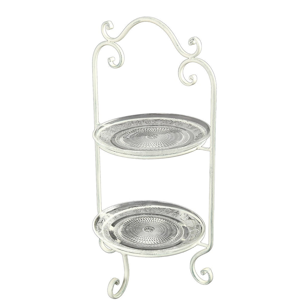 2-stöckige ETAGERE Kuchenetagere Schmiedeeisen Vintage Landhaus 53 cm Geschenk