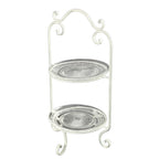 2-stöckige ETAGERE Kuchenetagere Schmiedeeisen Vintage Landhaus 53 cm Geschenk