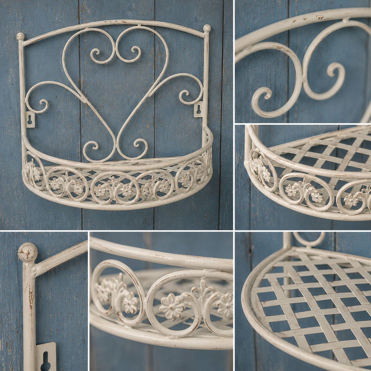 Wandregal Eisen Nostalgie Landhaus Garderobe 5 Haken Regal Geschenkidee Shabby