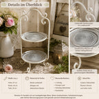 2-stöckige ETAGERE Kuchenetagere Schmiedeeisen Vintage Landhaus 53 cm Geschenk