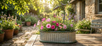 Vintage Metall Pflanzgefäß im Shabby Chic & Landhausstil -Wasserhahn Blumentopf