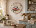 Rose Garden Wanduhr 33 cm MDF Neu Shabby Chic Vintage Look