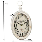 Vintage Wanduhr Metall Antikweiß 2 Größen Landhaus Shabby Chic Uhr Kensington