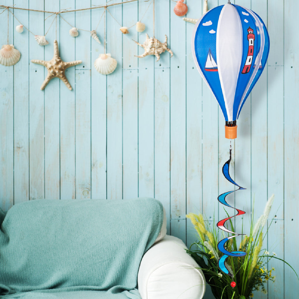 CIM Windspiel Heißluftballon Twister Maritim Ballon: Ø23cm x 37cm Gartendeko