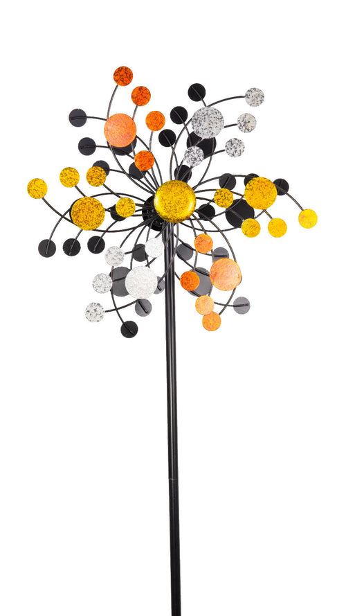 CIM Doppelwindrad Windräder Windspiel Garten Metall bunt Gartenstecker Design