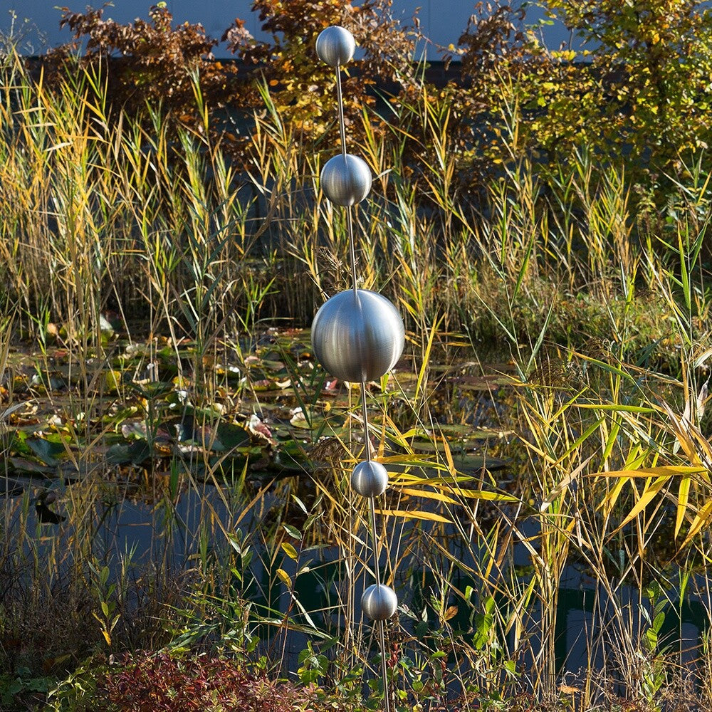 CIM Gartenstecker Mirror 5K Edelstahl Matt Gartendekoration Kugeln Teichdeko