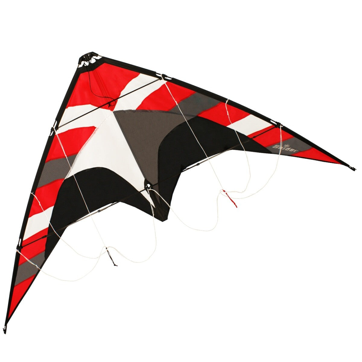 Lenkdrachen SPIDER rot 145x78cm mit Steuerleinen Gurtschlaufen drachenfliegen