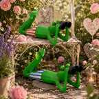 🪴 Metall Frosch mit Fernglas 🐸 Gartenfigur Deko Garten Terrasse Balkon Figur