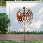 CIM Windrad Herz Windräder Ø54cm Gesamthöhe: 200cm Windspiel Garten Metall