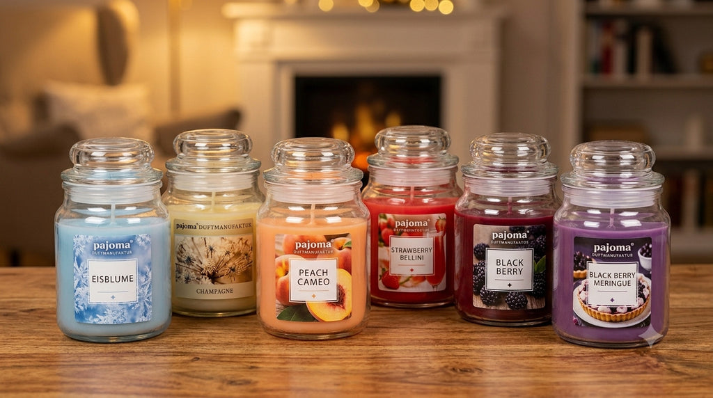 6x Pajoma Duftkerzen im Glas Set fruchtig Romantik Geschenkidee