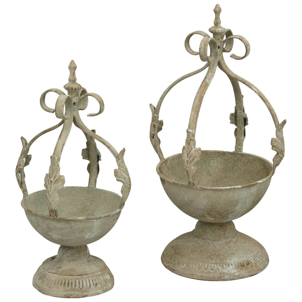 ArtFerro Pflanzschale Shabby Pflanzkrone Vintage Antik Look Blumentopf