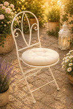 3tlg Tisch & 2 Stühle, Bistro Set Sitzgruppe Metall Landhausstil Garten Balkon