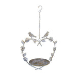 Vogeltränke Vogelbad Futterstelle zum Hängen, Herz Shabby Chic Metall Gartendeko