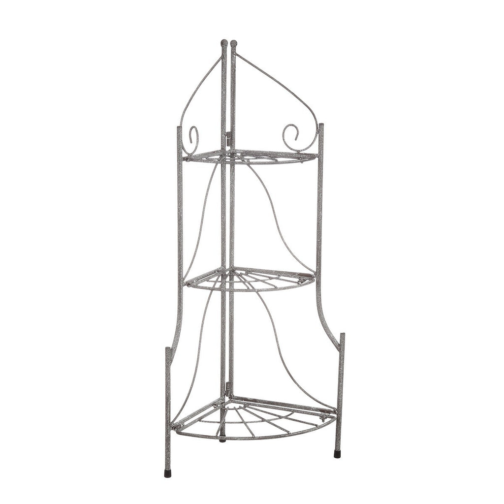 Nostalgisches Eckregal Metall 65cm Landhaus Regal f.Küche,Bad,Flur Blumenständer