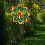 Windrad Metall Windspiel Kine Spinner  FLOWER Metallwindrad Deko Gartenstecker
